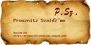 Prosznitz Szalóme névjegykártya